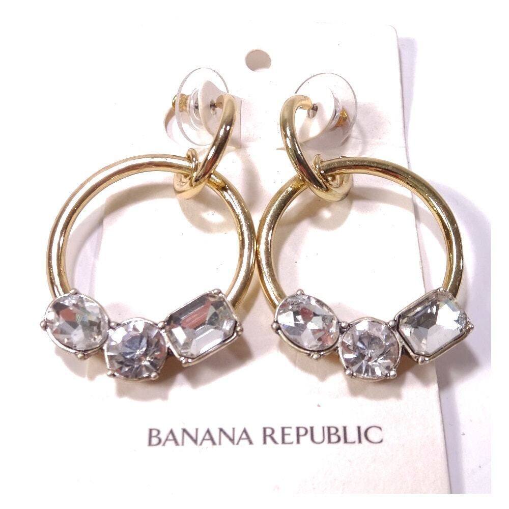 Banana Republic Women's Interlocking Hoop Gemstone Drop Earring NWT 45